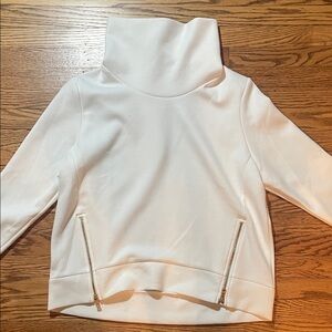 Addison Bay White High-Neck Sweatshirt